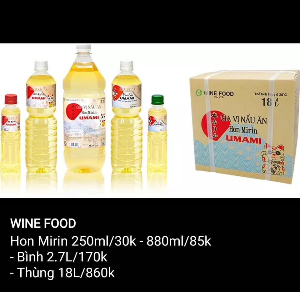 Rượu gia vị ngọt Hon Mirin - Gia Vị Nhật Bản Wine Food - Công Ty Trách Nhiệm Hữu Hạn Rượu Thực Phẩm